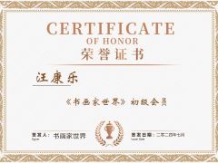 《书画家世界》初级会员汪康乐简介